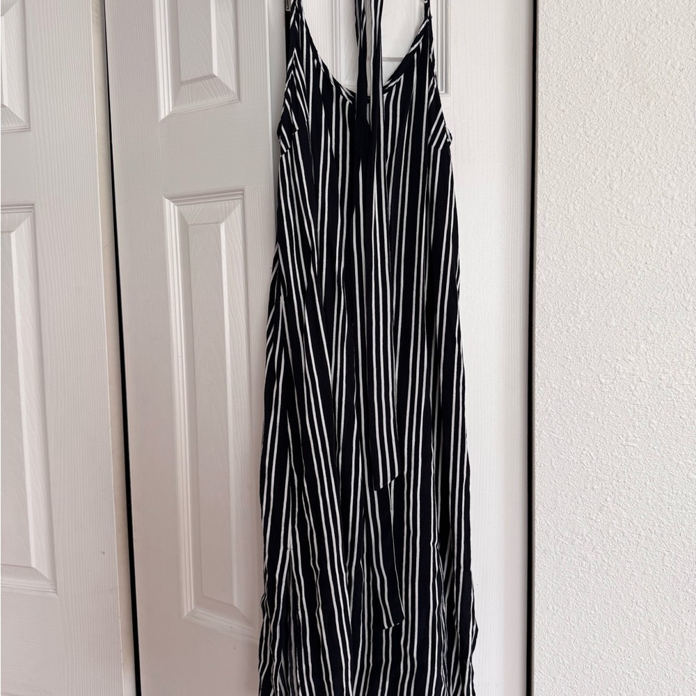 Who What Wear Black and White Spaghetti Strap Sundress